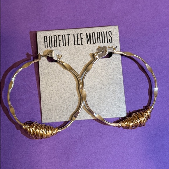 Robert Lee Morris Gold Hoop Earrings - Picture 4 of 8